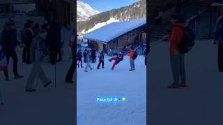 Fake fall on the snow ❄️🤣⛷ Ski Biathlon Sports [upl. by Assila28]