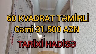 YANDIƏLİM QİYMƏT❗60 KVADRAT TƏMİRLİ EV❗31500 AZN mulkevalqısatqısı [upl. by Rafiq932]