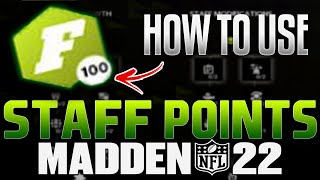 How To Use New Madden 22 Franchise Staff Points [upl. by Yup484]