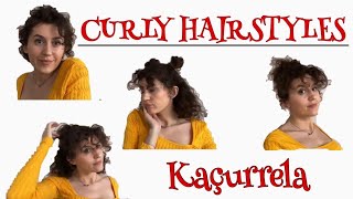 EASY CURLY HAIRSTYLES MODELE PER FLOKE KACURRELA  NINA POCI [upl. by Ycram]