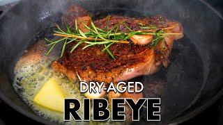 Buying and Cooking DryAged Ribeye Steak in a Cast Iron Pan [upl. by Atikel]