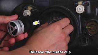 How to install the nighteye H4 LED headlamp Vehicle Car Bulb [upl. by Anika18]