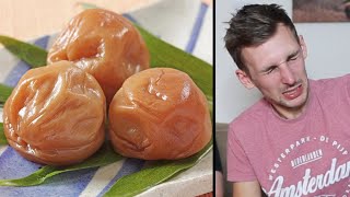 SUPER SOUR JAPANESE PLUMS VS MIRACLE BERRIES Umeboshi Challenge  WheresMyChallenge [upl. by Nirroc99]