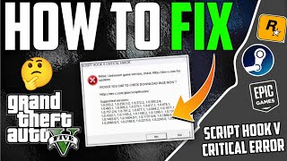 GTA V  HOW TO FIX Script Hook V CRITICAL ERROR  Shivaxd [upl. by Zabrina]