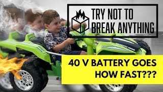 40v Battery in a Powerwheels is absolutely insane UNCOMFORTBLY FAST [upl. by Aihtnis]