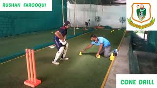 🏏 BATTING CONE DRILLS 🏏 RUSHAN FAROOQUI 🏏 CRICKET COACH KADIR PATEL 🏏 [upl. by Glynn]