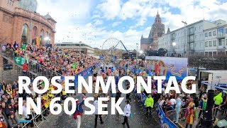 Der Rosenmontagszug an Fastnacht 2019 in Mainz in 60 Sekunden  SWR Heimat [upl. by Grefe775]