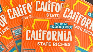 Monday Scratch Session… 100 worth of the new California State Riches Tickets california [upl. by Araeic]