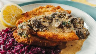 How to Make Authentic German Jägerschnitzel Crisp Pork Cutlets with Mushroom Gravy [upl. by Marcile264]