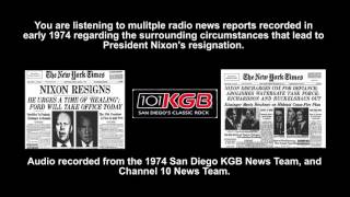 1974 Radio News Reports on Nixon Resignation  Impeachment  KGB News San Diego [upl. by Berlinda]