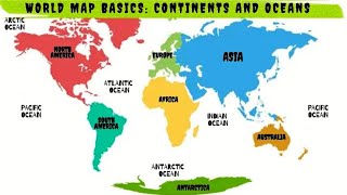 Continents and oceans of the world  Basics of world Map  Geology [upl. by Kellyann]