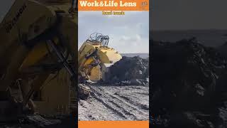 A hydraulic excavator efficiently extracts coal at an open pit enhancing mining productivity [upl. by Erasaec605]