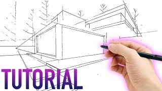 Como dibujar una perspectiva a dos puntos de fuga  TUTORIAL [upl. by Hsiri643]