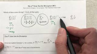 The nth Term Test for Divergence Part 1 [upl. by Dadinirt356]