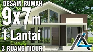 Desain Rumah 9x7 meter1lantai3 kamar [upl. by Louisa]