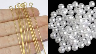 How To Make Simple And Beautiful Pearl Earrings At Home  DIY  Pearls Jewelry Making  uppunutihome [upl. by Mosra441]