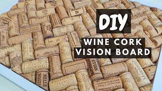 Make a Wine Cork Board  DIY Vision Board  HOOKED ON YARN [upl. by Lemieux730]