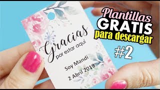 Etiquetas para detalles  Plantillas GRATIS Boda DIY  Tutorial Bodas 2 [upl. by Akinahs]