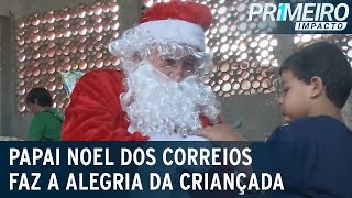 Papai Noel dos Correios entrega presentes para crianças  Primeiro Impacto 231222 [upl. by Aloin]