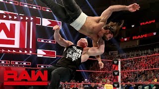 Seth Rollins stands up to Brock Lesnar despite injury Raw Aug 5 2019 [upl. by Halle706]