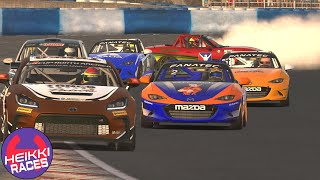 Espectacular pelea multiclase con Stradi iRacing  Okayama  Mazda MX5 SimLab  Heikki360ES [upl. by Barncard]