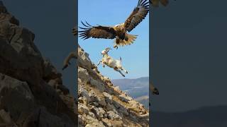 The Mountain King Goat Eagles Hunt shorts eagle nature tranding animals viralvideo ytshorts [upl. by Urbanna]