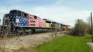 KCS 4006 leads CPKC 248 and 249 at Northbrook plus other CPKC and Amtrak action [upl. by Eicyak]