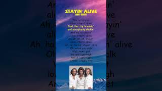 Bee Gees  Stayin Alive Lyrics shorts [upl. by Emse]