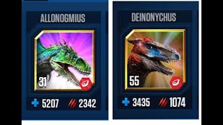 ALLONOGMIUS VS DEINONYCHUS II Jurassic World The Game II Dinosaurs Game [upl. by Coady]