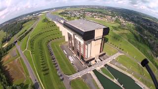 Tallest boat lift in the world  Aerial view  StrépyThieu Belgium [upl. by Towbin]