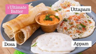 1 Batter  Instant Appam Dosa Uttapam  The Ultimate Batter  South Indian Recipes  Kunal Kapur [upl. by Naig888]