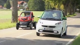 EAutos im Test Twizy gegen Smart  CHIP [upl. by Amitaf]