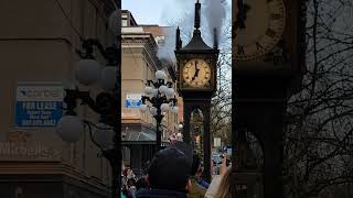 Gastown Steam Clock Strikes 7 PM in Vancouver BC [upl. by Malha]