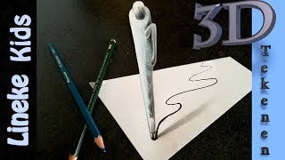 3D tekenen  PEN op papier tekenen makkelijk voor beginners en kinderen [upl. by Beutler]