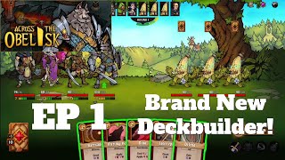 Lets Play Across The Obelisk Ep 1  Brand New Roguelite Deckbuilder [upl. by Olcott775]