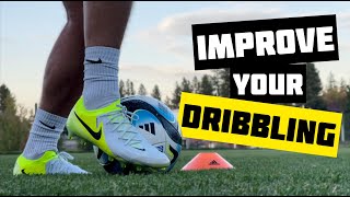 4 Drills To IMPROVE Dribbling  Soccer  Football Individual Training [upl. by Aioj300]