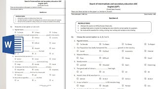 Creating multiple choice question paper for English subject in ms word 2019 [upl. by Rennob401]