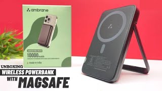 Ambrane Wireless Power Bank 10000 mAh with MagSafe  Best MagSafe Power Bank 10000 mAh [upl. by Bandeen514]