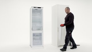 How to install your AEG fridge  freezer top control sliding door [upl. by Oiligriv8]