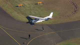 Plane makes emergency crash landing in southwest Sydney [upl. by Ahseenat989]