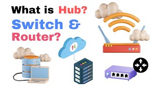 Hub switch and Router How they work differences advantages and disadvantages [upl. by Nerty]