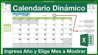 CALENDARIO Perpetuo en Excel sin MACROS Tutorial para Calendario Dinámico en EXCEL 2016 E27 [upl. by Nohsyt]