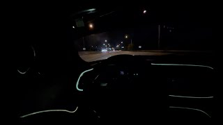 Ambient Lighting mod on Dodge challenger Rt  late night Pov drive [upl. by Abla844]