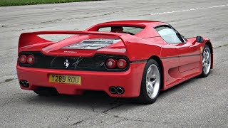 Ferrari F50 vs Porsche Carrera GT vs Maserati MC12  HeadtoHead DRAG RACES [upl. by Yevoc]