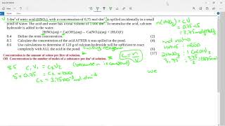 Grade 11 Acids and Bases November 2018 Question 8 [upl. by Etireugram]