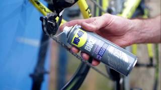 Lubrification de la chaîne de vélo avec le Lubrifiant Chaîne Toutes Conditions WD40 BIKE [upl. by Talanian]