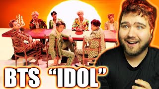 FIRST TIME LISTENING TO KPOP  BTS quotIDOLquot REACTION [upl. by Jennee]