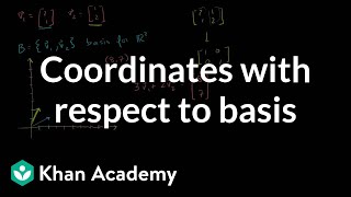 Coordinates with respect to a basis  Linear Algebra  Khan Academy [upl. by Reisfield]