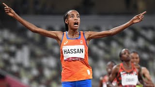 La atleta holandesa SIFAN HASSAN se cae y hace historia en los JUEGOS OLÍMPICOS de TOKIO 2020 [upl. by Cirre]