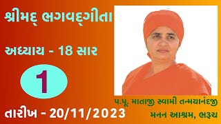 Bhagavad Geeta Adhyay18 Saar1 Swami Tanmayanand ji Pl subscribe like and comment quotHariomquot [upl. by Tiertza]